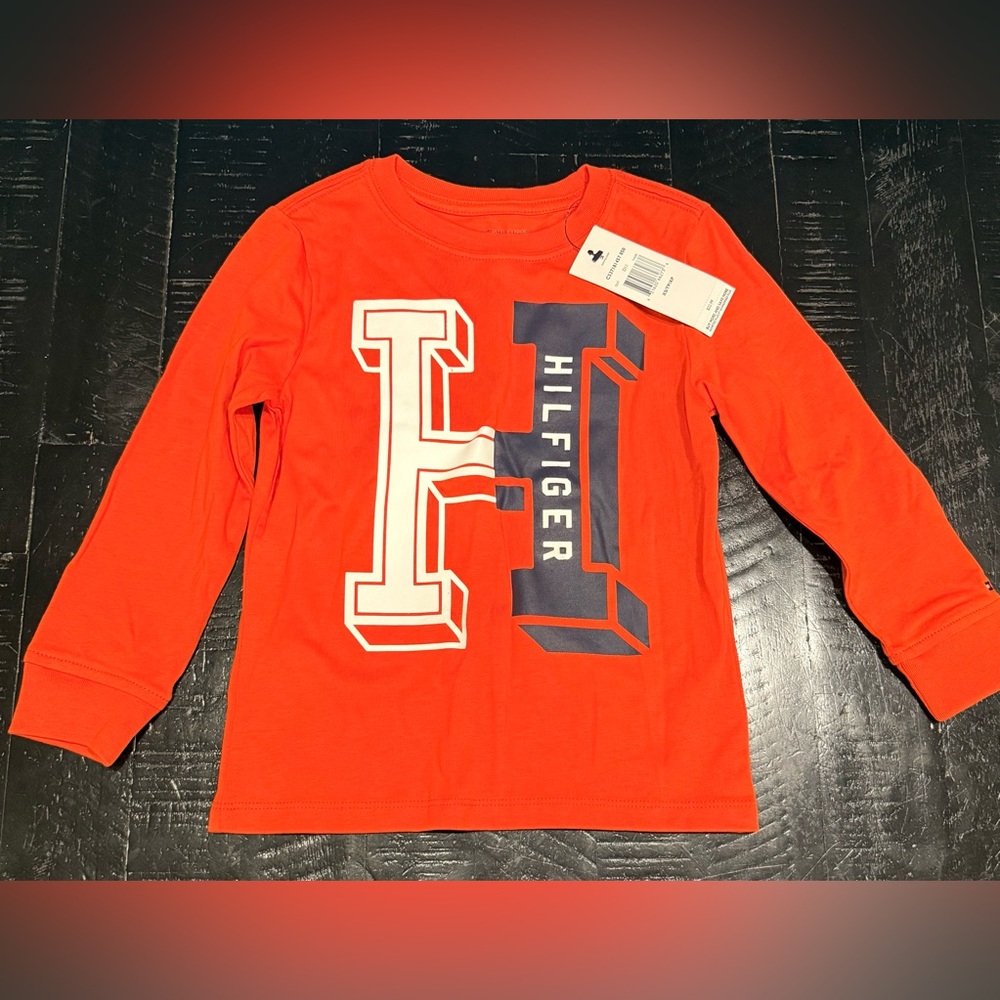 Tommy Hilfiger Kids Graphic Orange Long Sleeve Tee